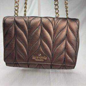Kate Spade Emelyn Briar Brown/Bronze Quilted Shoulder Crossbody Bag NWOT Beaut